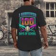I Survived 100 Days Of School Baseball Drip Men's Back Print T-Shirt