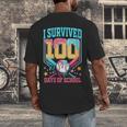 I Survived 100 Days Of School Baseball Drip Students Teacher Men's Back Print T-Shirt I Survived 100 Days Of School Baseball Drip Students Teacher Men's Back Print T-Shirt