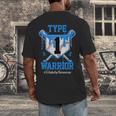 T1D Warrior Baseball Drip Diabetes Awareness Blue Ribbon Men's Back Print T-Shirt