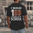 I Tackled 100 Days Of School Baseball Player Kids Teacher Men's Back Print T-Shirt