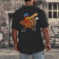 Turkey Baseball Thanksgiving Sports Humor Men Boy Kids Men's Back Print T-Shirt