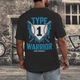 Type 1 Warrior Diabetes Awareness Baseball Enthusiasts Men's Back Print T-Shirt Type 1 Warrior Diabetes Awareness Baseball Enthusiasts Men's Back Print T-Shirt