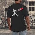 Valentines Day Baseball Batter Silhouette Heart Men's Back Print T-Shirt Valentines Day Baseball Batter Silhouette Heart Men's Back Print T-Shirt