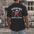Valentines Day Baseball Stealing Hearts Bases Boys Kids Men Men's Back Print T-Shirt Valentines Day Baseball Stealing Hearts Bases Boys Kids Men Men's Back Print T-Shirt