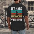 Women's Retro Hit Hard Run Fast Turn Left Baseball Lover Men's Back Print T-Shirt Women's Retro Hit Hard Run Fast Turn Left Baseball Lover Men's Back Print T-Shirt