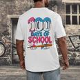 100 Days Of School Baseball Drip Bat 100th Day Of School Boy Men's Back Print T-Shirt