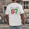 67 Baseball Christmas Candy Cane Snowflake Holiday Sports Men's Back Print T-Shirt 67 Baseball Christmas Candy Cane Snowflake Holiday Sports Men's Back Print T-Shirt