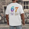 67 Meme Baseball Kids Girls Humor Number 6 7 Men's Back Print T-Shirt 67 Meme Baseball Kids Girls Humor Number 6 7 Men's Back Print T-Shirt