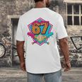 Baseball Drip Jersey Number 67 For Players & 67th Birthday Premium Tri-Blend Men's Back Print T-Shirt Baseball Drip Jersey Number 67 For Players & 67th Birthday Premium Tri-Blend Men's Back Print T-Shirt