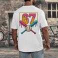Baseball Ice Cream Drip Number 67 Player 67th Birthday Premium Tri-Blend Men's Back Print T-Shirt Baseball Ice Cream Drip Number 67 Player 67th Birthday Premium Tri-Blend Men's Back Print T-Shirt