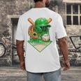Baseball Life Style Ice Cream Drip Green Premium Tri-Blend Men's Back Print T-Shirt