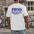 Blue Panther Baseball Home Plate Game Day Mascot Panther Men's Back Print T-Shirt