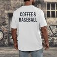 Coffee And Baseball Men's Back Print T-Shirt
