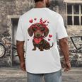 Dachshund Valentines Day Wiener Dog Lover Weenie Heart Raglan Baseball Tee Men's Back Print T-Shirt Dachshund Valentines Day Wiener Dog Lover Weenie Heart Raglan Baseball Tee Men's Back Print T-Shirt
