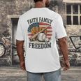 Faith Family Freedom Patriotic Christian Baseball Game Day Men's Back Print T-Shirt Faith Family Freedom Patriotic Christian Baseball Game Day Men's Back Print T-Shirt