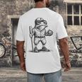 Frog Basketbal Men Women Grumpy Frog Playing Baseball Men's Back Print T-Shirt