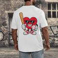 Heart Playing Baseball Valentines Day Men's Back Print T-Shirt Heart Playing Baseball Valentines Day Men's Back Print T-Shirt