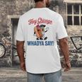 Hey Chicago Whadya Say Baseball Hot Dog Men's Back Print T-Shirt Hey Chicago Whadya Say Baseball Hot Dog Men's Back Print T-Shirt