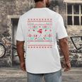 Ho Ho Homerun Baseball Ugly Christmas Sweater Party Hitter Men's Back Print T-Shirt Ho Ho Homerun Baseball Ugly Christmas Sweater Party Hitter Men's Back Print T-Shirt