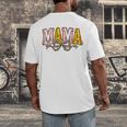 Leopard Baseball Softball Mama Bow Softball Baseball Mom Men's Back Print T-Shirt