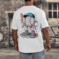 Melting Slime Sprinkle Baseball Mascot With Bat Men's Back Print T-Shirt Melting Slime Sprinkle Baseball Mascot With Bat Men's Back Print T-Shirt