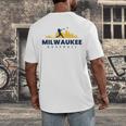 Milwaukee Baseball Minimalist City Skyline Baseball Lover Men's Back Print T-Shirt Milwaukee Baseball Minimalist City Skyline Baseball Lover Men's Back Print T-Shirt
