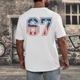 Number 67 USA Raglan Baseball Tee Men's Back Print T-Shirt Number 67 USA Raglan Baseball Tee Men's Back Print T-Shirt
