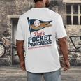 Pat's Pocket Pancakes Flag Baseball On Pancake Men's Back Print T-Shirt Pat's Pocket Pancakes Flag Baseball On Pancake Men's Back Print T-Shirt