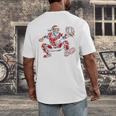 Santa Playing Baseball Catcher Merry Christmas Sport Player Men's Back Print T-Shirt Santa Playing Baseball Catcher Merry Christmas Sport Player Men's Back Print T-Shirt