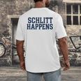 Schlitt Happens NY Bronx I Heart Baseball Apparel Men's Back Print T-Shirt