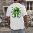 Shamrocks Playing Baseball St Patricks Day 6 7 Meme Men Boys Men's Back Print T-Shirt