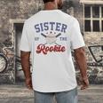 Sister Of Rookie 1st Birthday Baseball Boy Family Matching Men's Back Print T-Shirt Sister Of Rookie 1st Birthday Baseball Boy Family Matching Men's Back Print T-Shirt