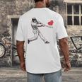 Valentines Baseball Batter Heart Player Silhouette Premium Tri-Blend Men's Back Print T-Shirt Valentines Baseball Batter Heart Player Silhouette Premium Tri-Blend Men's Back Print T-Shirt