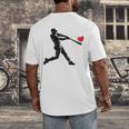 Valentines Day Baseball Batter Silhouette Heart Men Boys Kid Men's Back Print T-Shirt Valentines Day Baseball Batter Silhouette Heart Men Boys Kid Men's Back Print T-Shirt