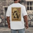 Vintage Japanese Ukiyo-e Baseball Cat Batting Men's Back Print T-Shirt Vintage Japanese Ukiyo-e Baseball Cat Batting Men's Back Print T-Shirt