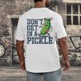 Youth Baseball Catcher Humor Don’t Get In A Pickle Men's Back Print T-Shirt