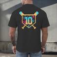 10 Years Old 10th Birthday Baseball Ice Cream Dripping Boys Men's Back Print T-Shirt