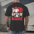 100 Days Of School Baseball Boys Kids Students Men's Back Print T-Shirt