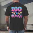100 Days Of School Baseball Dripping Ice Cream 100th Day Men's Back Print T-Shirt 100 Days Of School Baseball Dripping Ice Cream 100th Day Men's Back Print T-Shirt