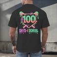 100 Days Of School Baseball Ice Cream Drip 100th Day Player Men's Back Print T-Shirt