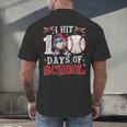 100 Days Of School Dabbing Baseball Hit Student Kids Boys Men's Back Print T-Shirt