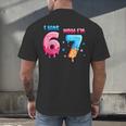 I Was 6 Now I'm 7 Birthday Baseball Drip For Boys Kid Men's Back Print T-Shirt I Was 6 Now I'm 7 Birthday Baseball Drip For Boys Kid Men's Back Print T-Shirt