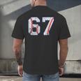 67 Sports Meme – Baseball Number 6 7 Men's Back Print T-Shirt