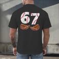 67 Trend Baseball Glove Number Style Men's Back Print T-Shirt