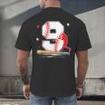 9 Years Old Baseball Birthday Boy 9th Bday Party Men's Back Print T-Shirt 9 Years Old Baseball Birthday Boy 9th Bday Party Men's Back Print T-Shirt