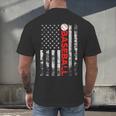 American Flag Baseball Team Baseball Player Baseball Men's Back Print T-Shirt American Flag Baseball Team Baseball Player Baseball Men's Back Print T-Shirt
