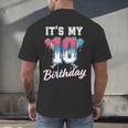 Baseball 10 Year Old Ice Cream Drip 10th Birthday Boys Men's Back Print T-Shirt