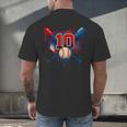 Baseball 10 Year Old Splash Drip 10th Birthday Boy Number 10 Men's Back Print T-Shirt Baseball 10 Year Old Splash Drip 10th Birthday Boy Number 10 Men's Back Print T-Shirt