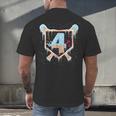 Baseball 4 Year Old Ice Cream Drip 4th Birthday Boy Number 4 Men's Back Print T-Shirt Baseball 4 Year Old Ice Cream Drip 4th Birthday Boy Number 4 Men's Back Print T-Shirt
