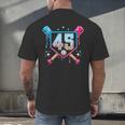 Baseball 45 Year Old Ice Cream Drip 45th Birthday Number 45 Men's Back Print T-Shirt Baseball 45 Year Old Ice Cream Drip 45th Birthday Number 45 Men's Back Print T-Shirt